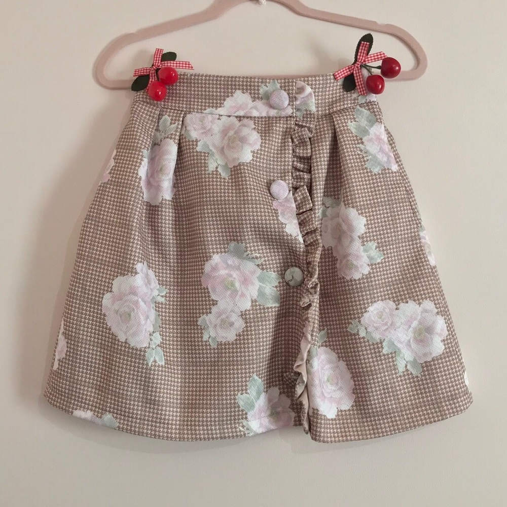 🎀 Floral Houndstooth Skirt 🎀